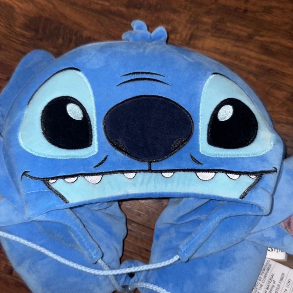 Disney Stitch Hooded Travel Neck Pillow